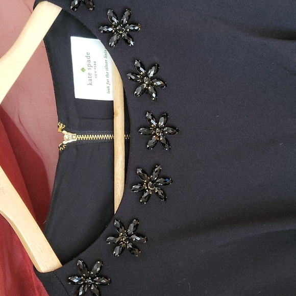 Kate Spade golden zippered black dress size 2 - Picture 2 of 7